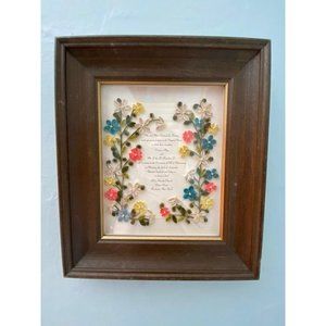 Vintage Framed Hand-Quilled 1956 Wedding Invitation Rochester NY